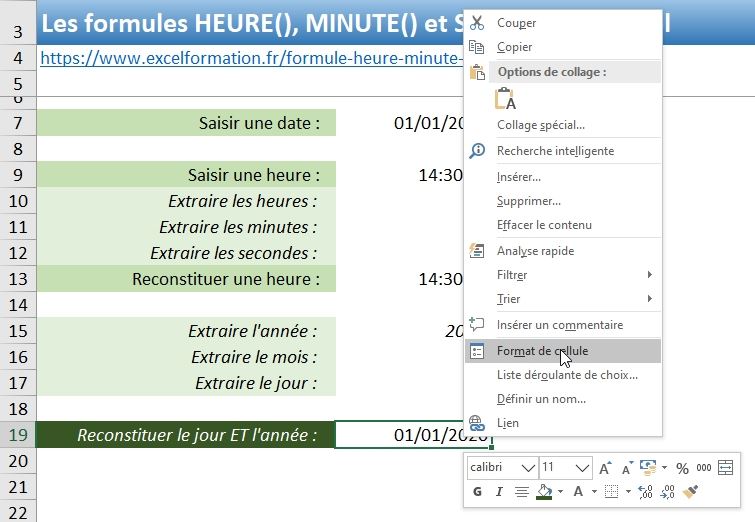 Excel formation - formule heure - 07