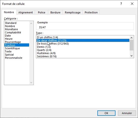 Excel formation - fractions - 10