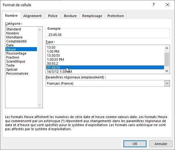 Excel formation - heures plus 24 heures - 11