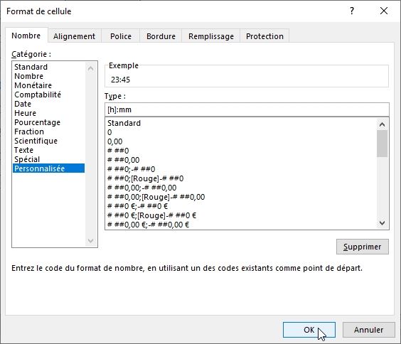 Excel formation - heures plus 24 heures - 12