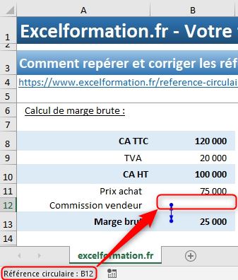 Excel formation - identifier et corriger les références circulaires - 05