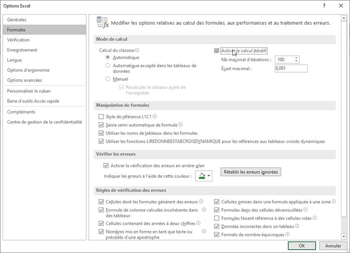 Excel formation - identifier et corriger les références circulaires - 08