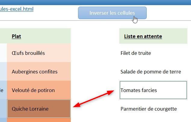 Excel formation - inverser cellules - 23