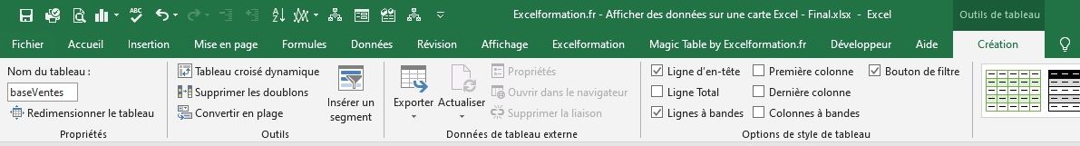 Excel formation - Afficher des données sur une carte - 07