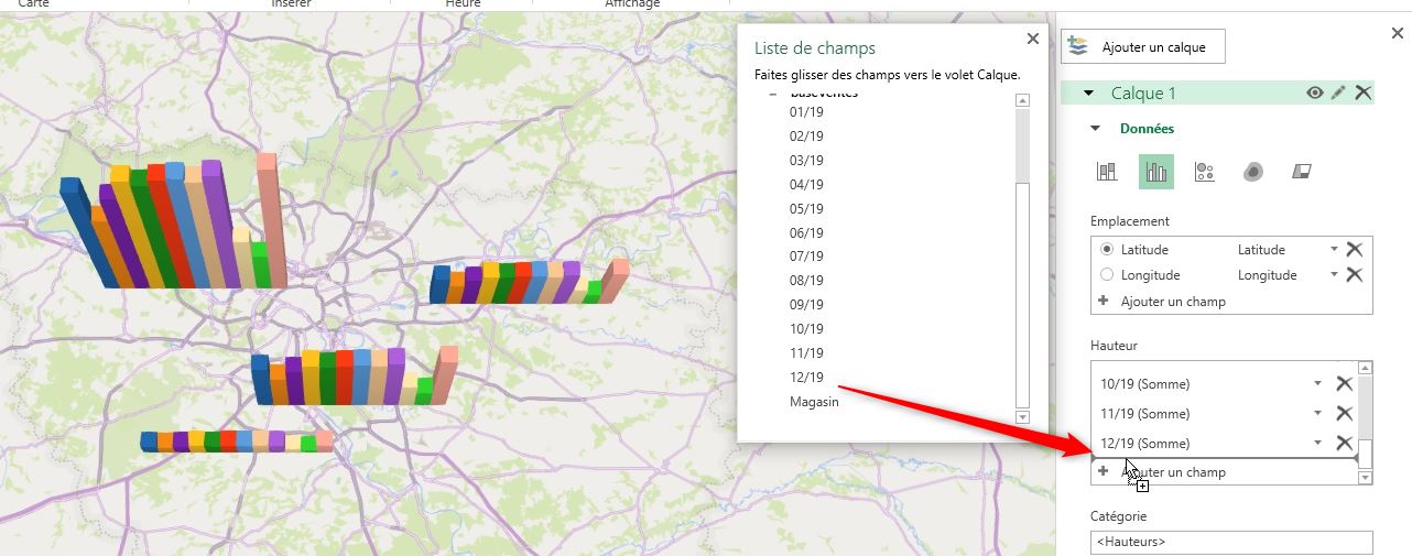 Excel formation - Afficher des données sur une carte - 20