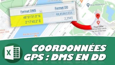 COMMENT CONVERTIR DES COORDONNÉES GPS DEGRÉS MINUTES SECONDES (DMS) EN DEGRÉS DÉCIMAUX (DD) EXCEL