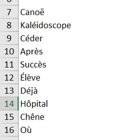 Excel formation - Supprimer les accents - 01