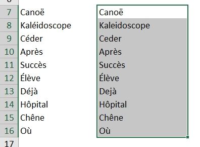 Excel formation - Supprimer les accents - 04