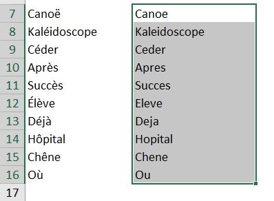 Excel formation - Supprimer les accents - 06