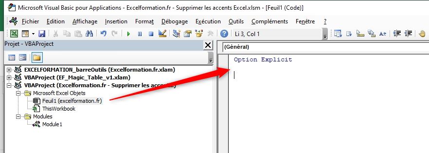 Excel formation - Supprimer les accents - 09