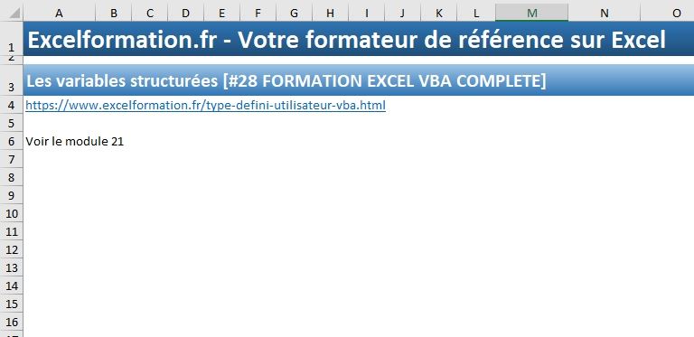 Excel formation - VBA28 vba type personnalisé 3 - 01