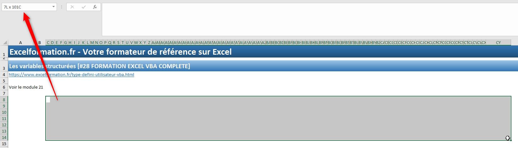 Excel formation - VBA28 vba type personnalisé 3 - 04