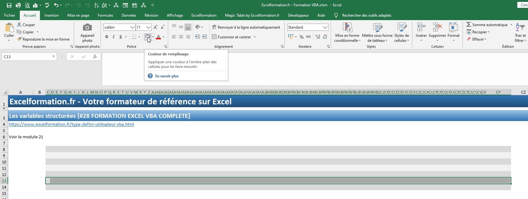 Excel formation - VBA28 vba type personnalisé 3 - 06