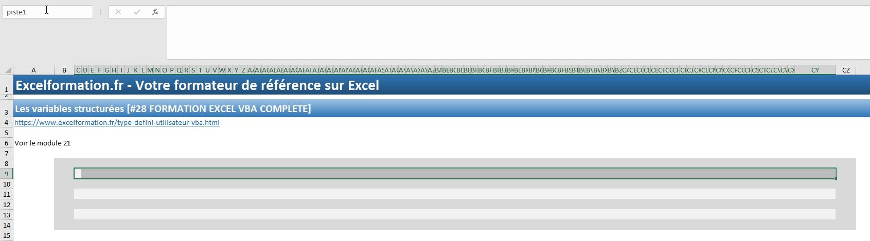 Excel formation - VBA28 vba type personnalisé 3 - 07