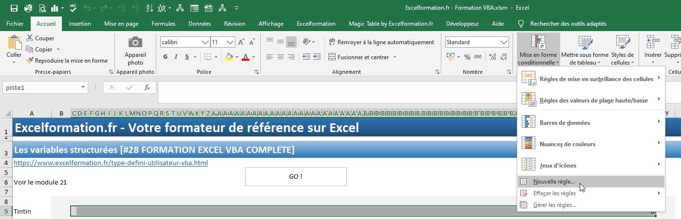 Excel formation - VBA28 vba type personnalisé 3 - 13