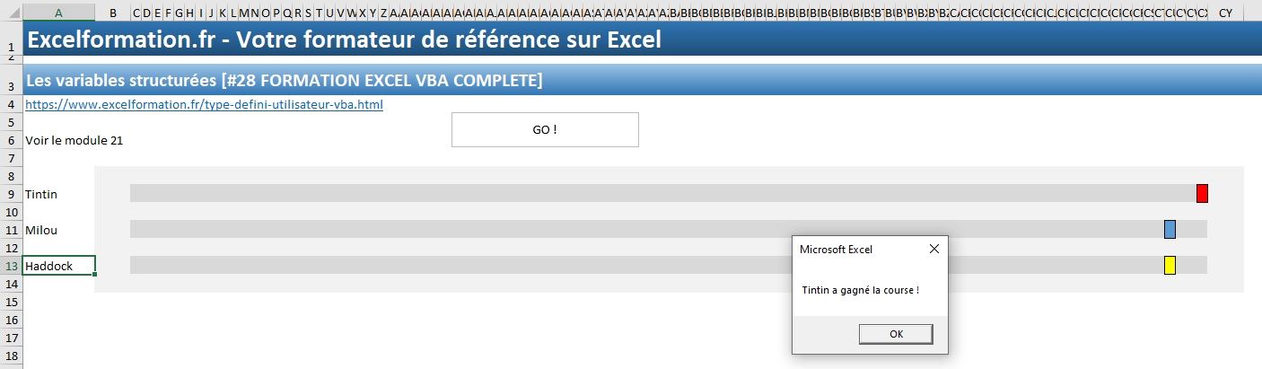 Excel formation - VBA28 vba type personnalisé 3 - 16