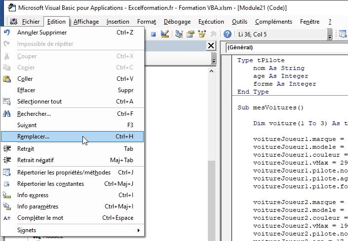 Excel formation - VBA28 vba type personnalisé - 03