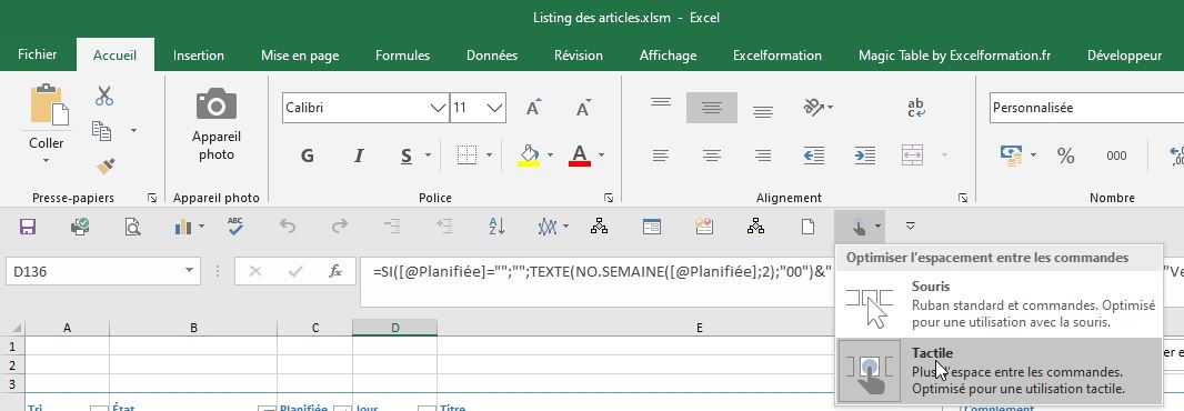 Excel formation - La barre d'accès rapide - 05