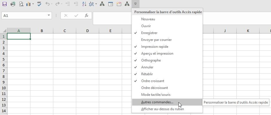 Excel formation - La barre d'accès rapide - 07