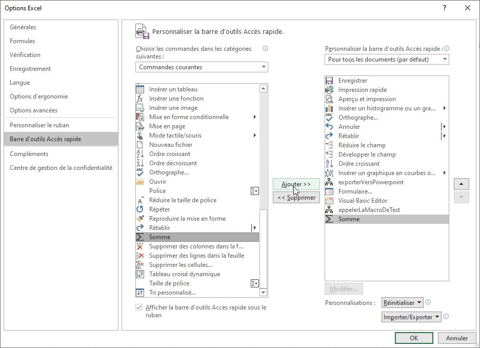 Excel formation - La barre d'accès rapide - 09