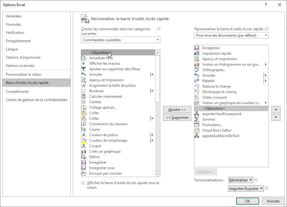 Excel formation - La barre d'accès rapide - 11