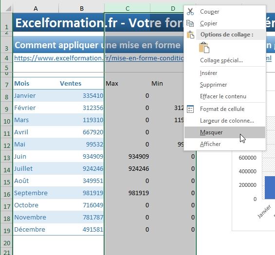 Excel formation - MFC sur graphique - 20