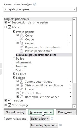 Excel formation - Personnaliser le menu ruban - 05