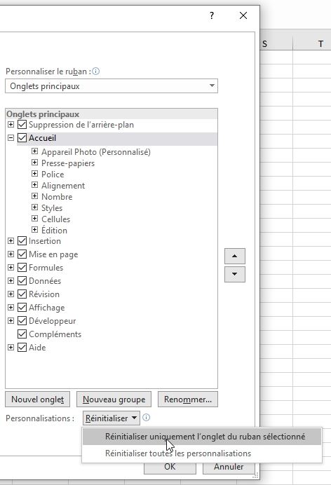 Excel formation - Personnaliser le menu ruban - 13
