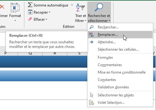 Excel formation - Remplacer des données - 01