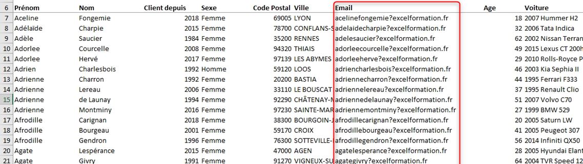 Excel formation - Remplacer des données - 25