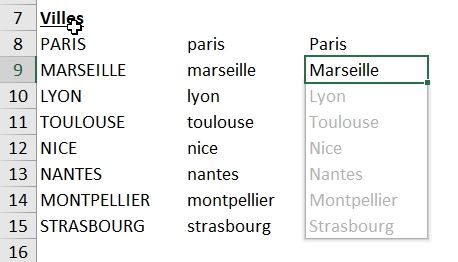 Excel formation - Texte en majuscules - 16