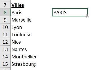 Excel formation - Texte en majuscules - 18