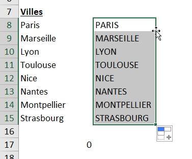 Excel formation - Texte en majuscules - 19