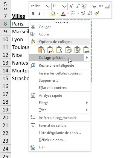 Excel formation - Texte en majuscules - 21