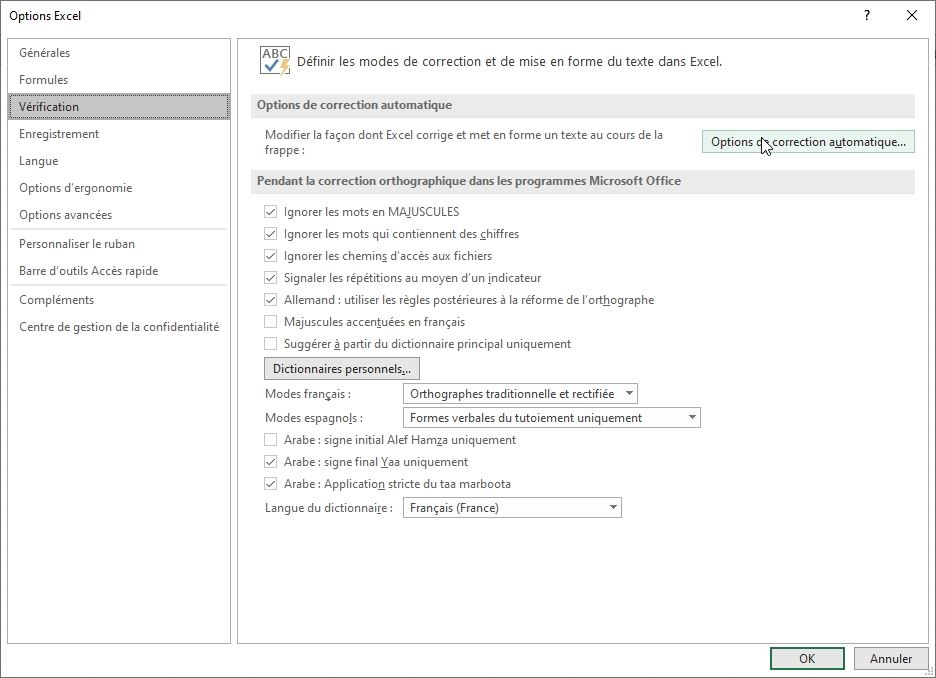 Excel formation - Utiliser la correction en cours de saisie - 02