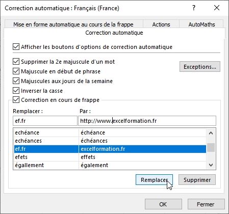 Excel formation - Utiliser la correction en cours de saisie - 12