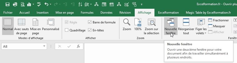 Excel formation - Afficher automatiquement deux fenêtres - 03