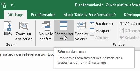 Excel formation - Afficher automatiquement deux fenêtres - 04