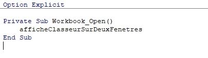 Excel formation - Afficher automatiquement deux fenêtres - 20