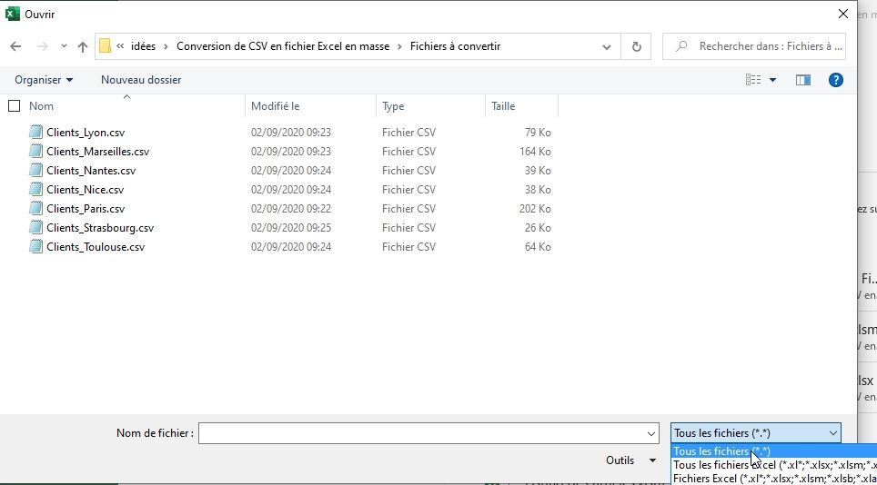 Excel formation - Conversion de CSV en fichier Excel en masse - 09