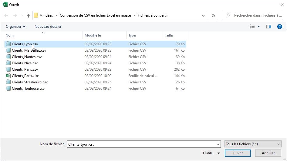 Excel formation - Conversion de CSV en fichier Excel en masse - 19