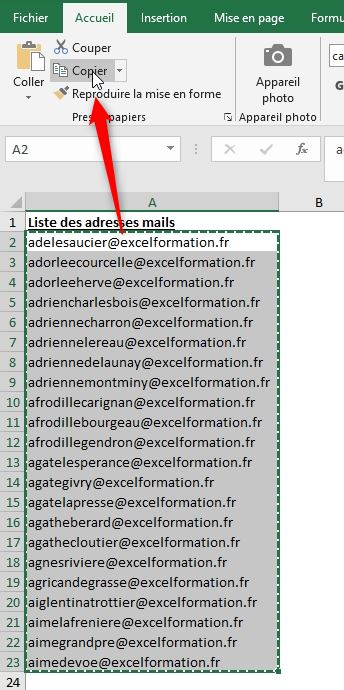 Excel formation - Envoyer un mail sans VBA - 16