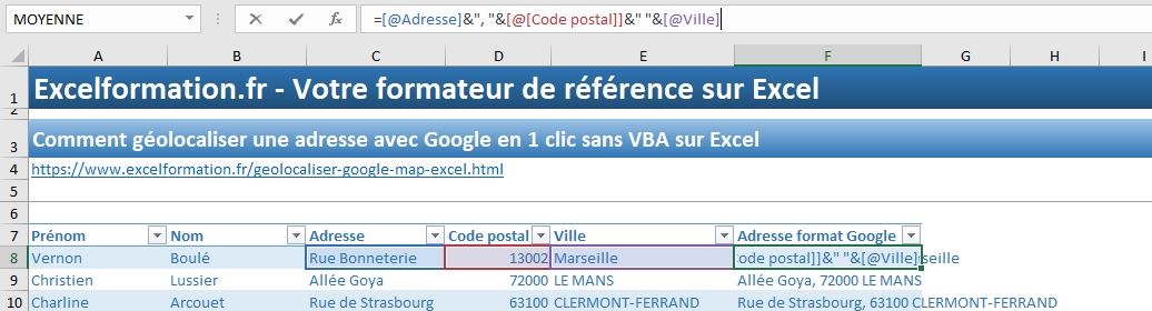 Excel formation - geolocalisation excel - 08