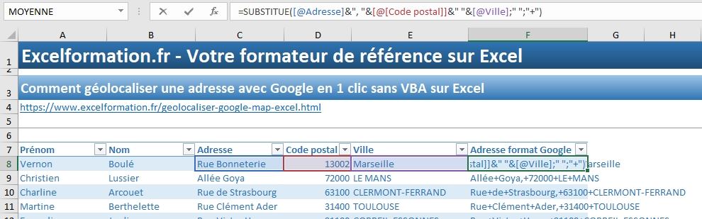 Excel formation - geolocalisation excel - 09