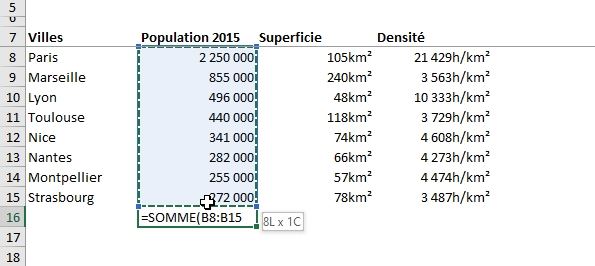 Excel formation - La somme automatique - 03