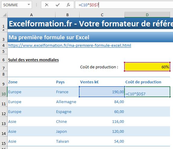 Excel formation - Ma première formule Excel - 06