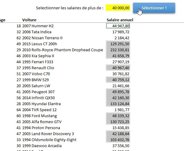 Excel formation - Sélectionner les cellules supérieures à une valeur - 12