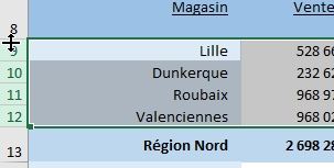 Excel formation - Afficher ou masquer des lignes sur Excel - 10