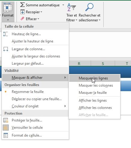 Excel formation - Afficher ou masquer des lignes sur Excel - 15