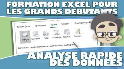 L’analyse rapide des données – Apprendre Excel pour les débutants